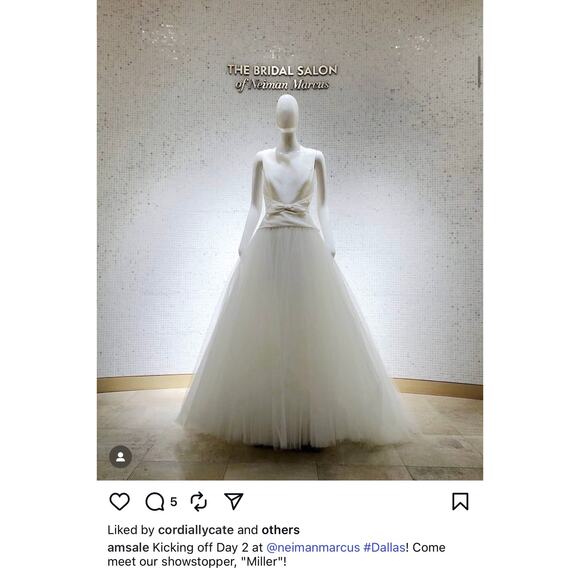 Amsale Wedding Dress Miller Spring 2018 Collection Bridal Size 12 - Picture 3 of 11